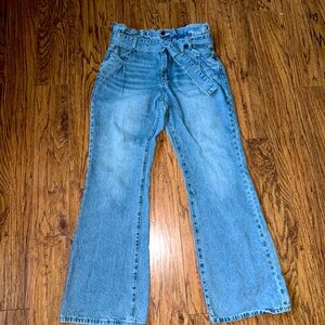 TWELVE BY ONTWELFTH Women’s Large Jeans Light Wash Denim Belt Flared Boho Flare